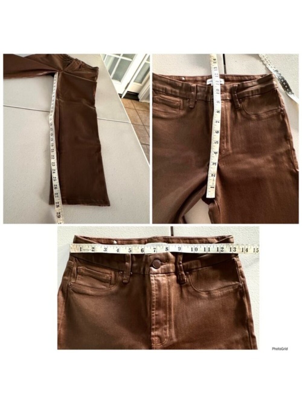 Good American GOOD LEGS COATED STRAIGHT JEANS LIGHT MOCHA 28 - Picture 10 of 14